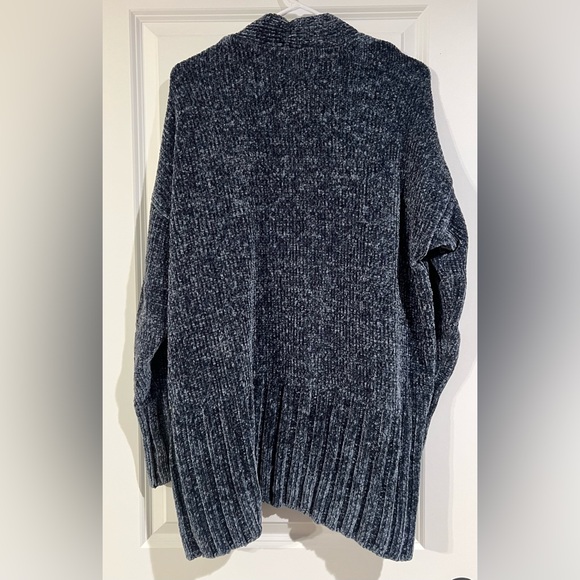 Women’s Chenille Blue Cardigan - Picture 2 of 3